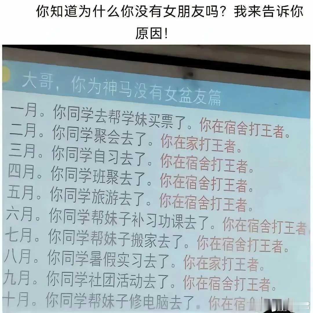 你知道为什么你没有女朋友吗？ ​​​