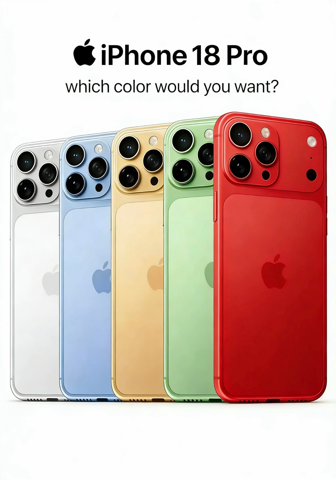 兄弟们，iPhone 18 Pro系列颜色曝光，有我喜欢的大红色iPhone18