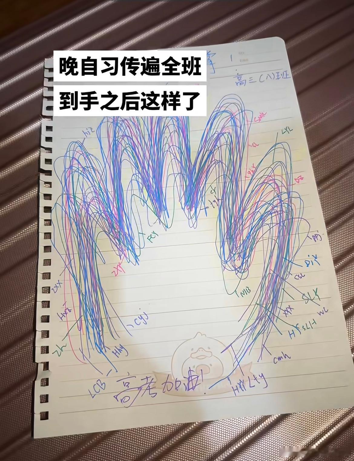 一个班一个晚自习一张纸 ​​​