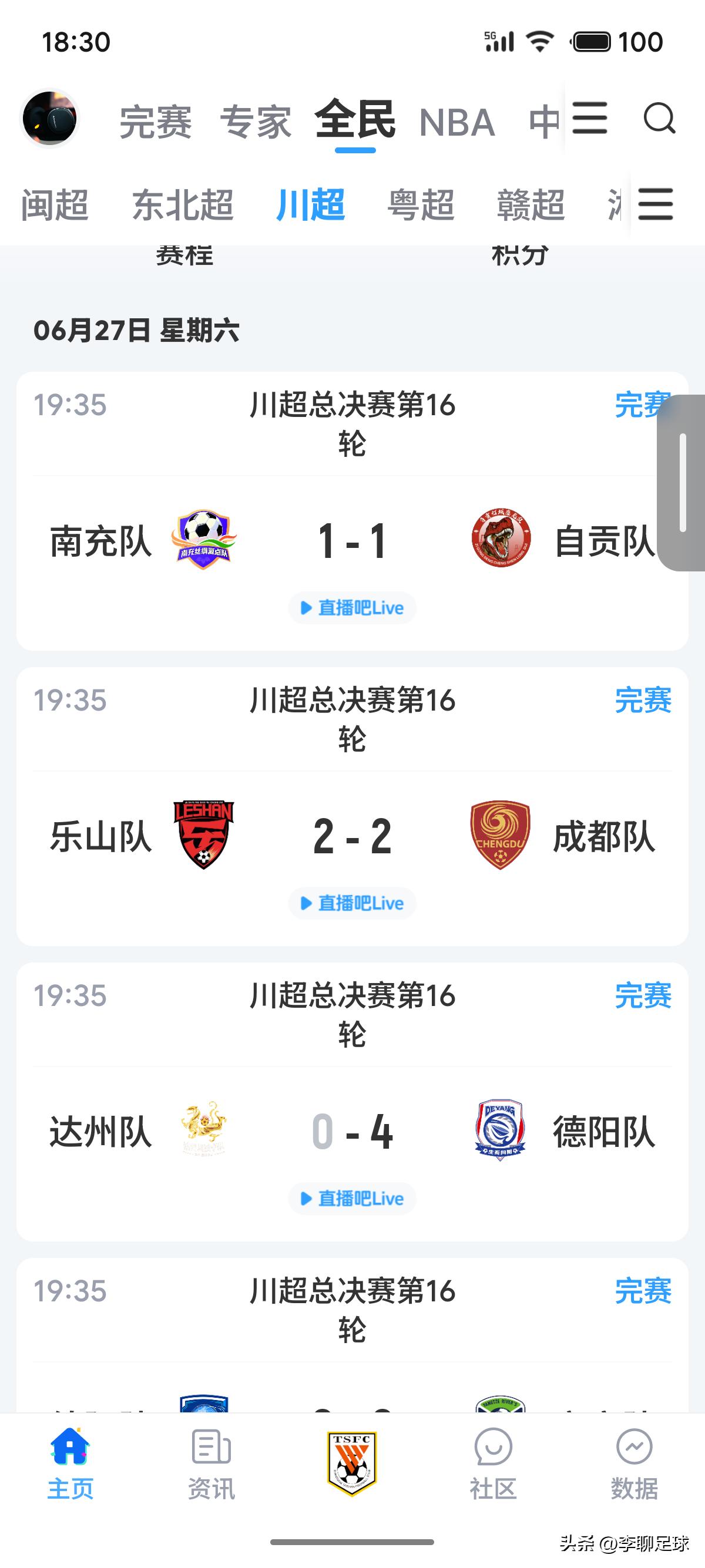 今日川超战报
    绵阳九洲长虹0:0宜宾长江首城队！亚军悬念犹在！
    