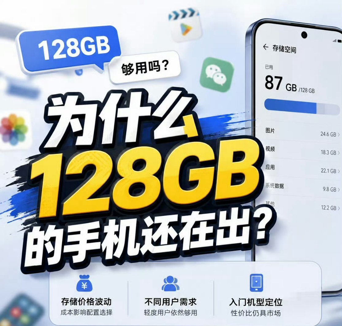为什么128GB的手机还在出 看懂了为什么128GB机型迟迟没有退市。一方面存储