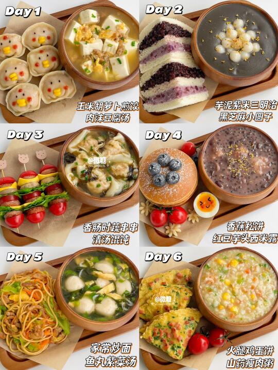 幼儿园小朋友一周营养早餐🎒轻松搞定饭渣‼️