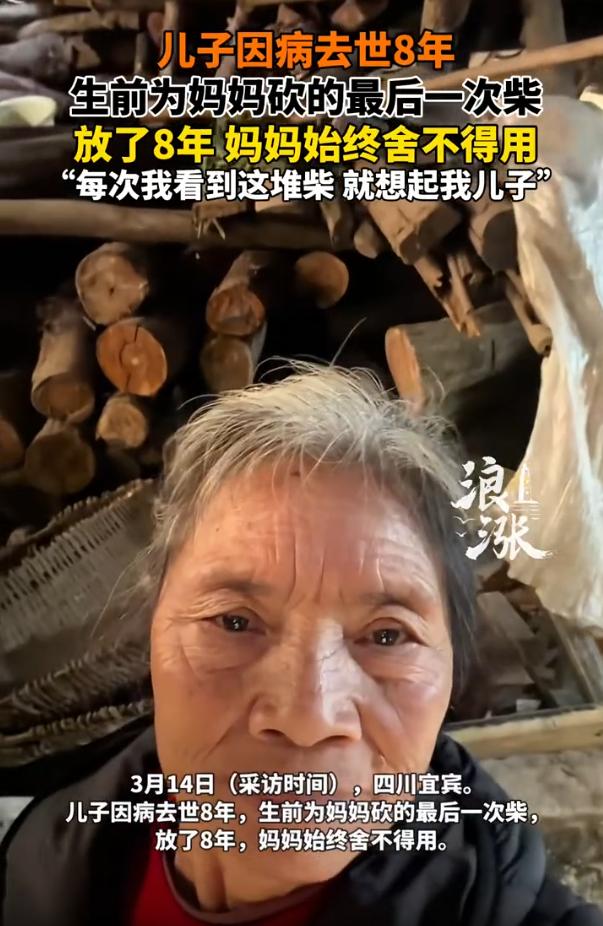 看哭了！四川宜宾，一位老人晒出和一堆柴的合影看哭网友，原来，这些柴是儿子生前最后