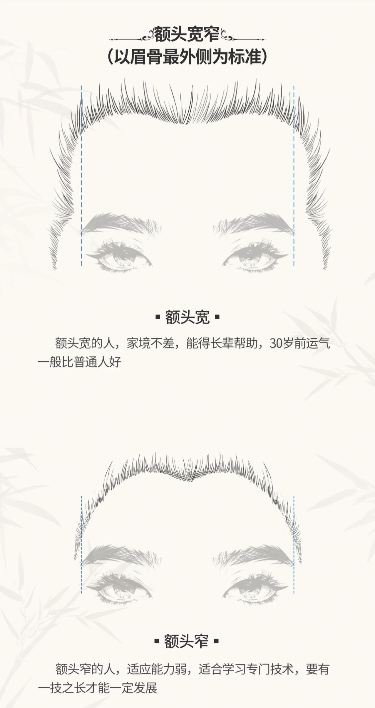 学点面相知识：在面相的说法中额头部位也被称为天仓，如果额头饱满面相好，说明在智力
