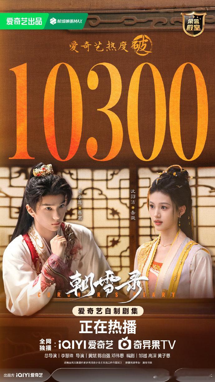 朝雪录热度新高朝雪录热度10300 广告植入品牌数达17家，创中小成本古装剧招商