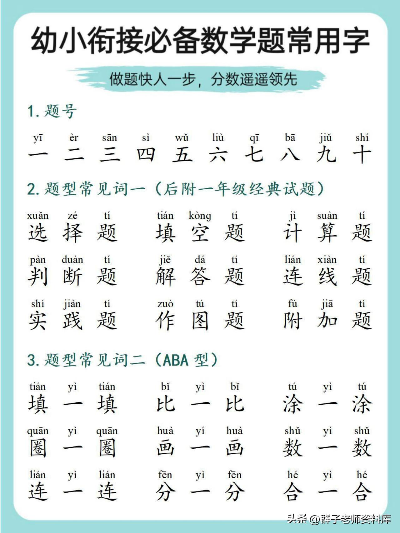 数学常见常用字