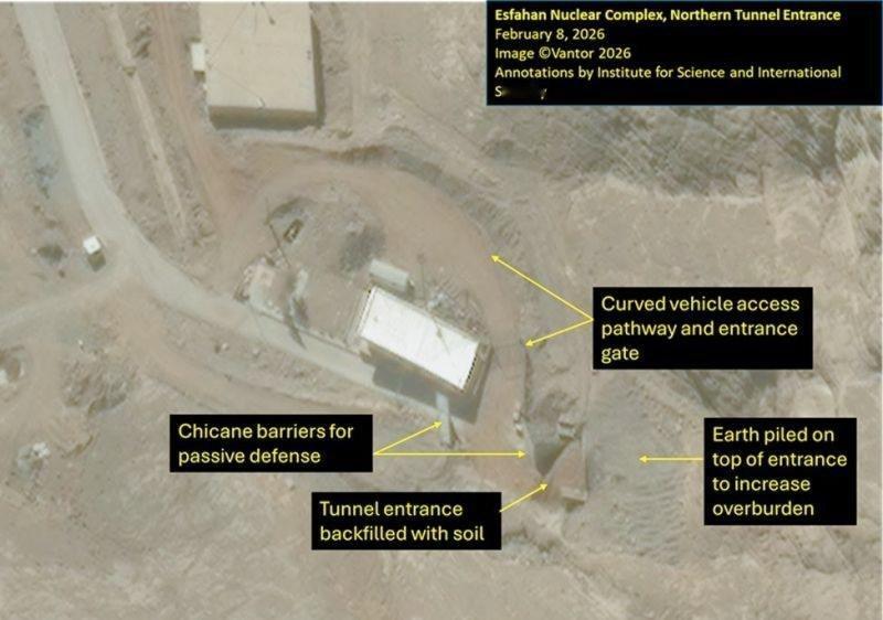 科学与国际安全研究所报告称，根据2月9日的卫星图像显示，伊朗伊斯法罕核综合体的所