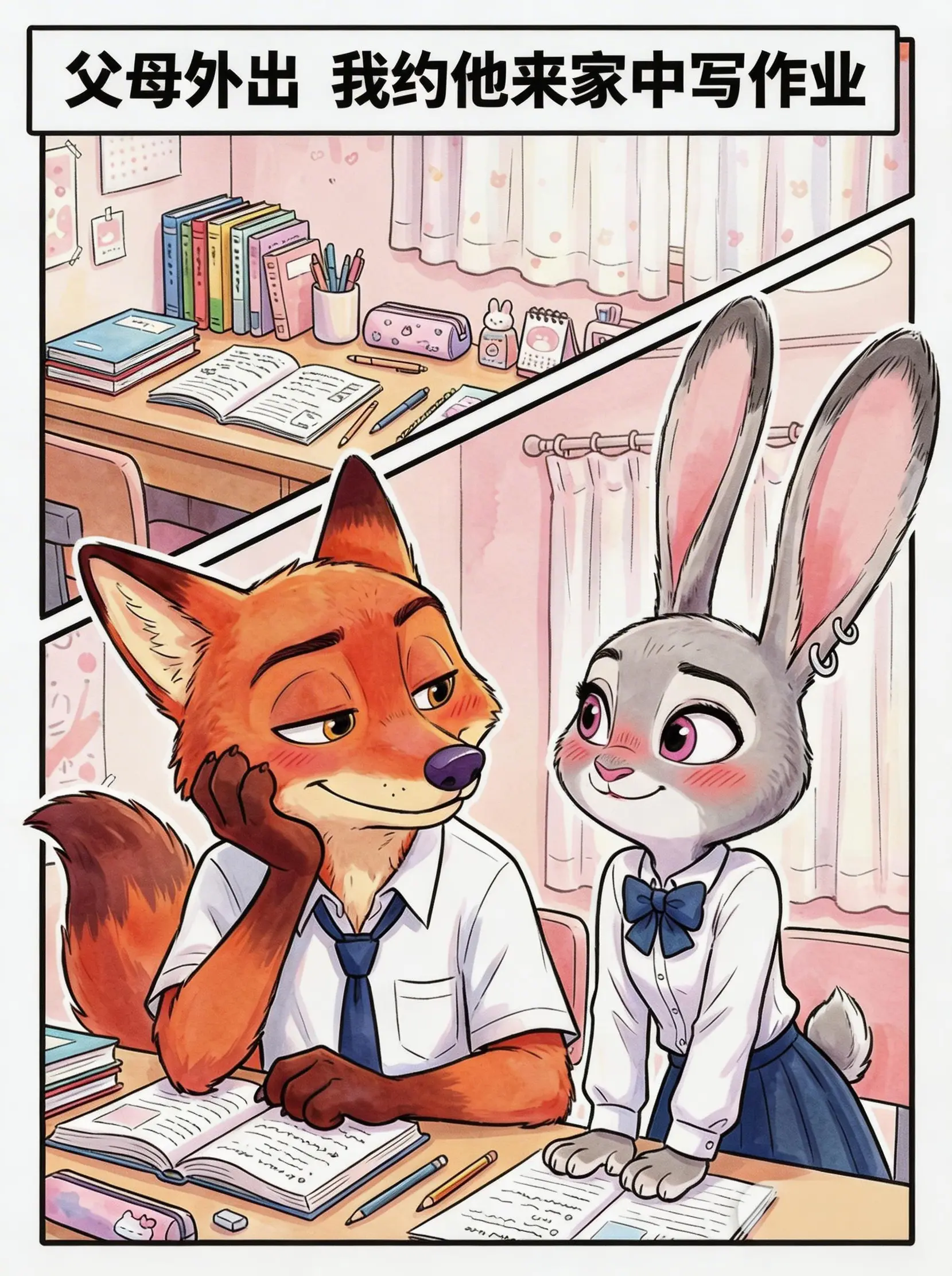 当我把男同学叫回家写作业被父母发现后..。