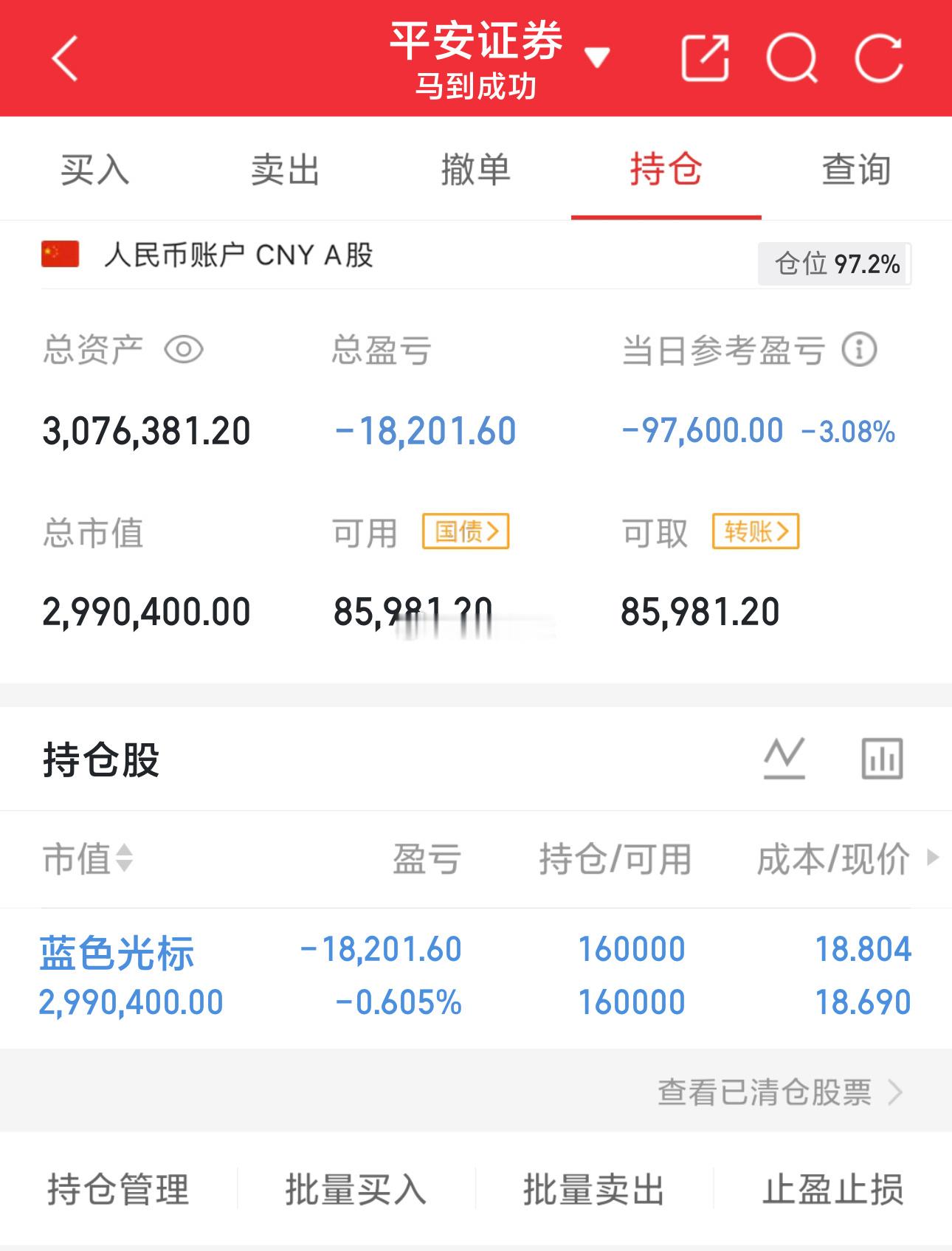 300万本金，目标1年做到1500万，1年翻五倍，欢迎各位关注！（第20天） 持