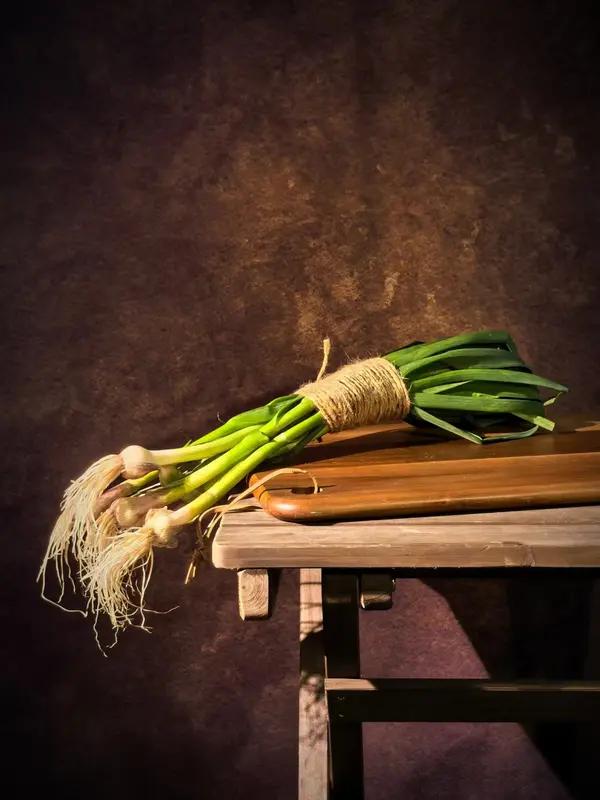 上联：人生不过葱姜蒜，对下联岁月还依水火光