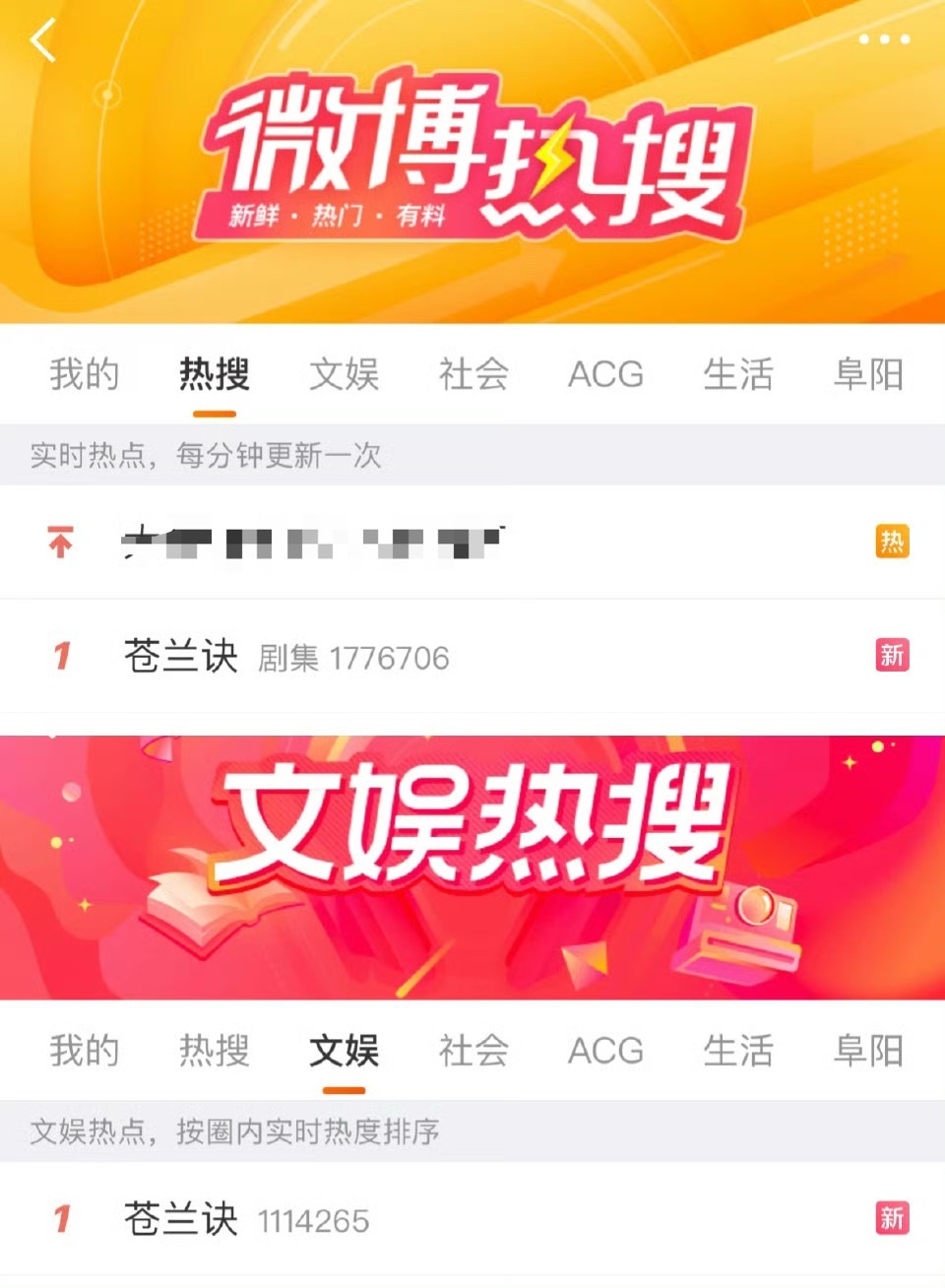 三周年热搜双榜第一，苍兰诀牛逼。 ​​​