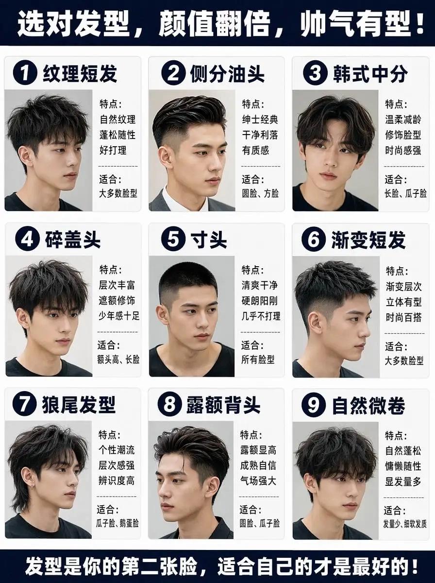 你以为你不好看，实际是你发型没选对，你知道吗？男士们想变帅，就快来看看你适合哪款