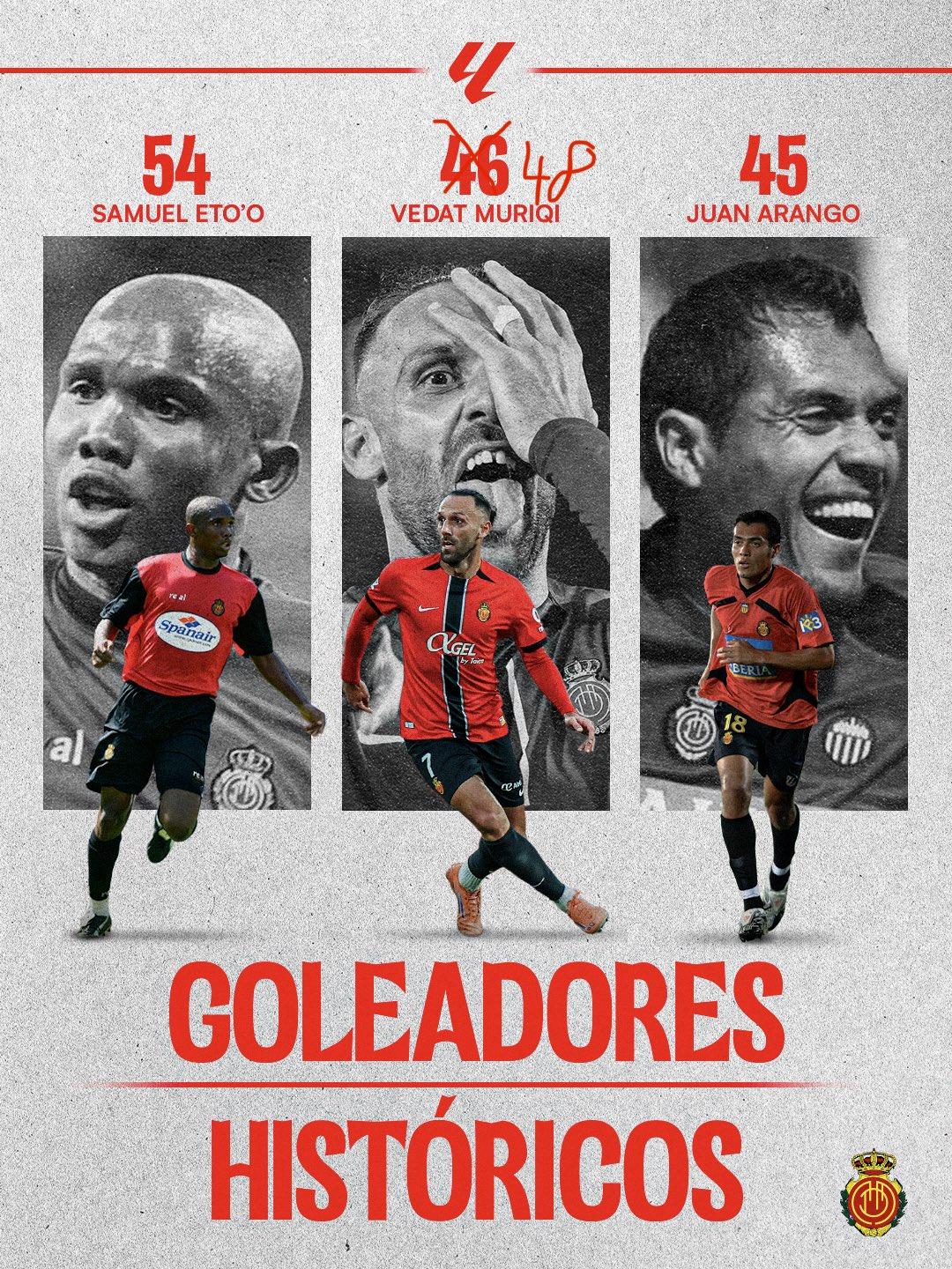 自己改海报

西甲第20轮，科索沃前锋韦达特·穆里奇上演帽子戏法，帮助马略卡3-