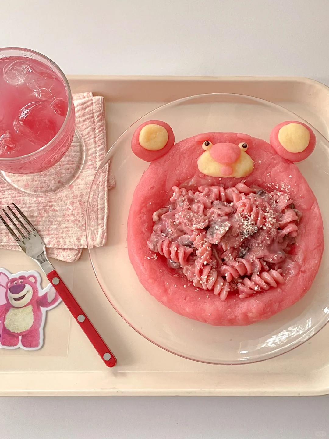 宅家草莓熊土豆泥奶油培根意面🥣