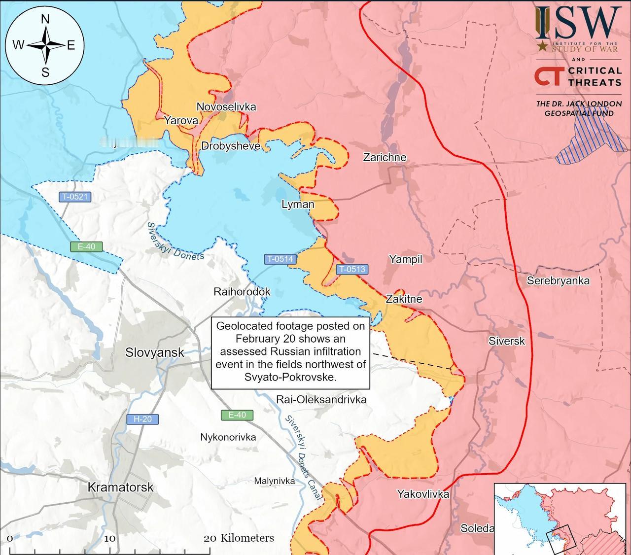 决战双子城之外围争夺：俄源信息称夺取普里维拉
 
2月20日发布的地理定位视频显