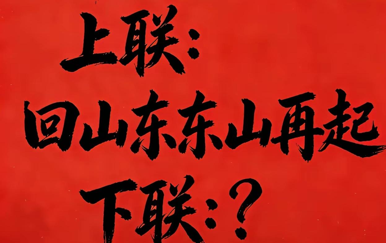 上联：回山东东山再起，来来来，才子们，请出下联。