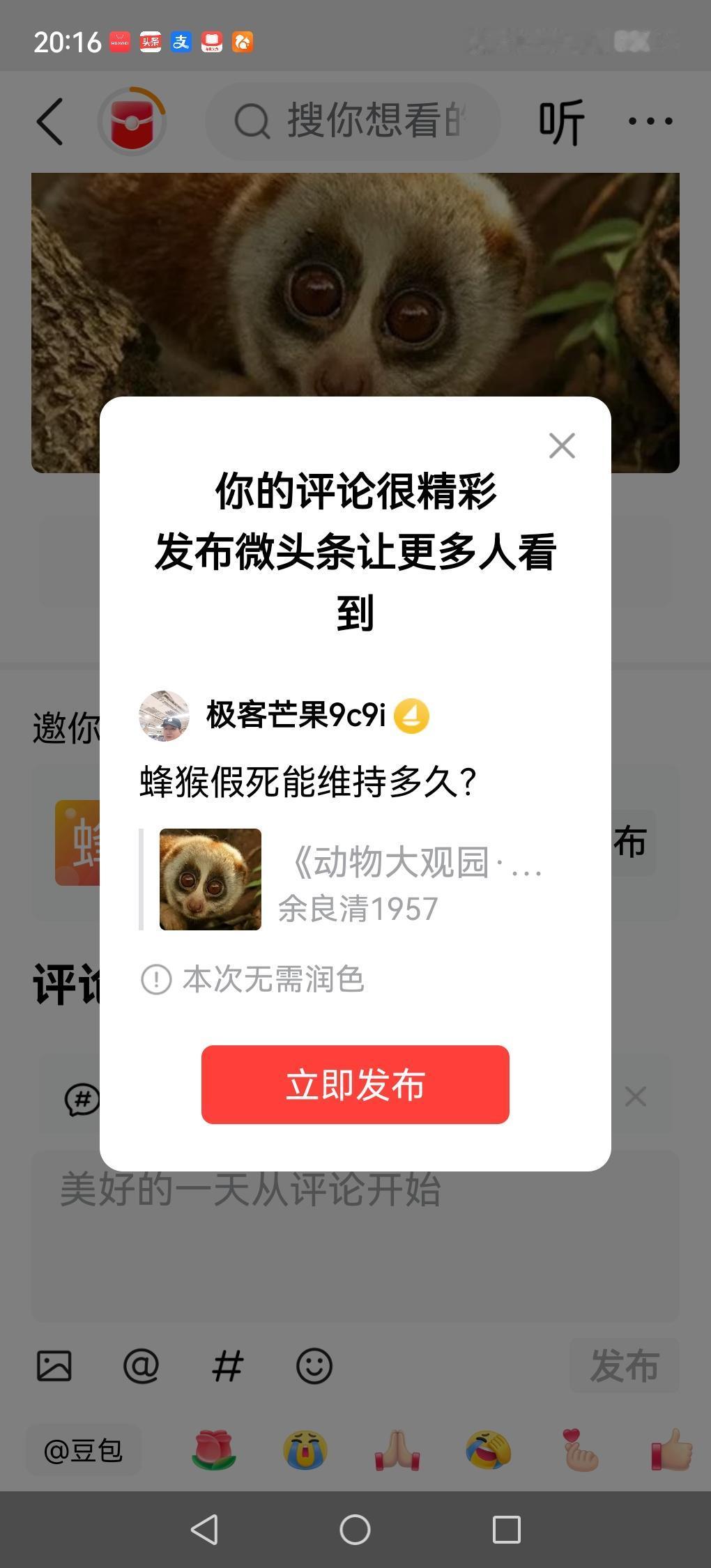 蜂猴假死能维持多久？