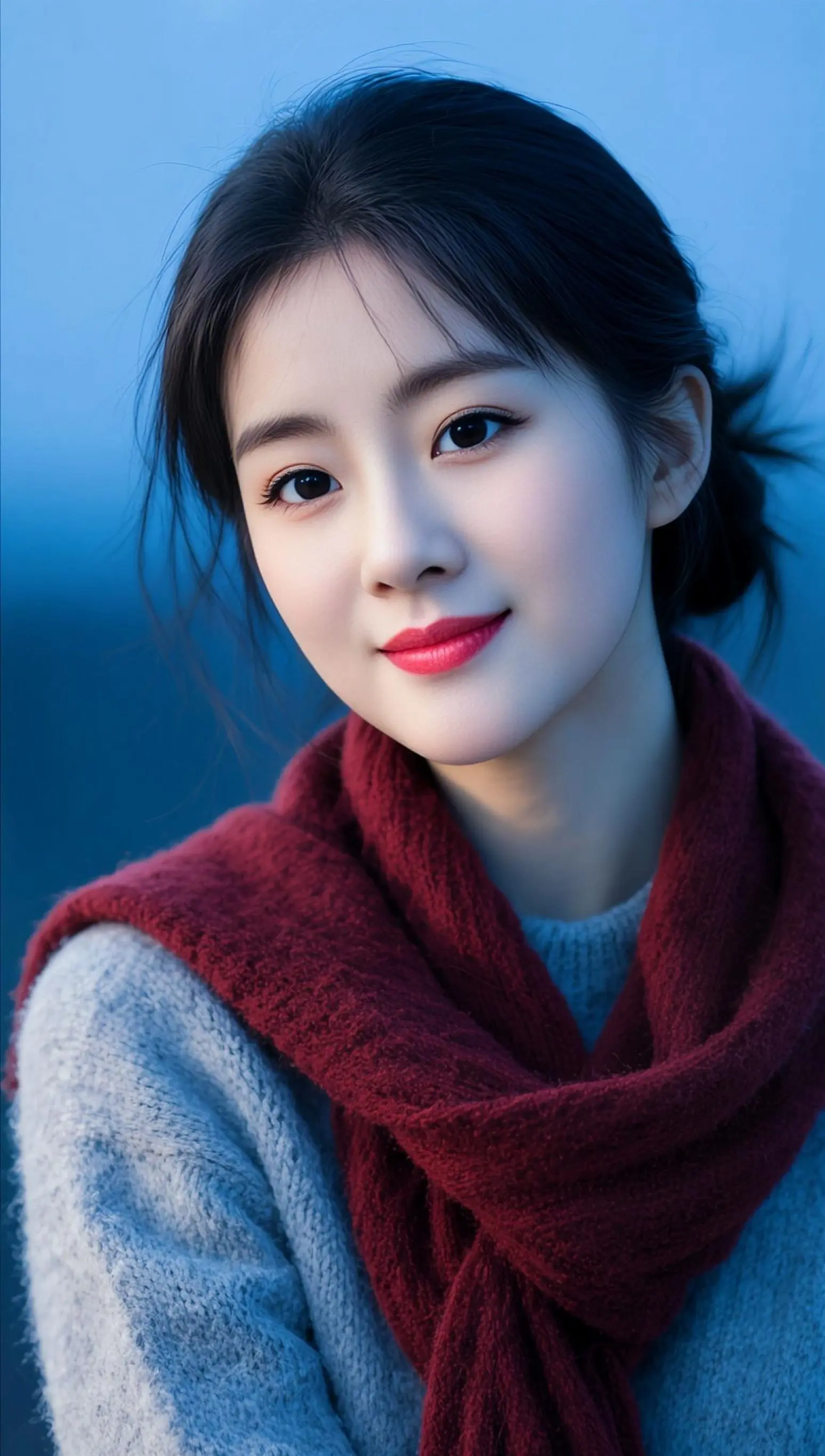 AI围巾浅笑影 ai创作