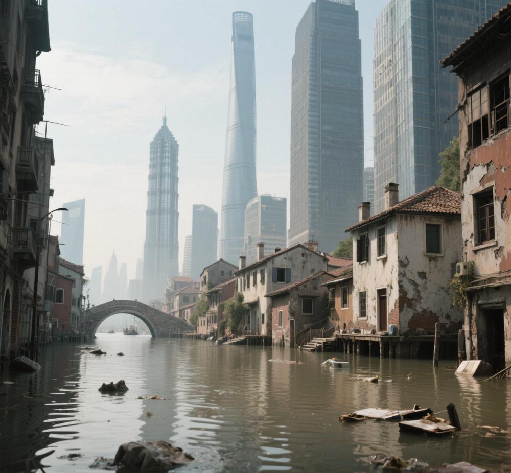 当海平面上升，上海浦东会变成什么样？

你能想象100年后的上海浦东吗？那是一个