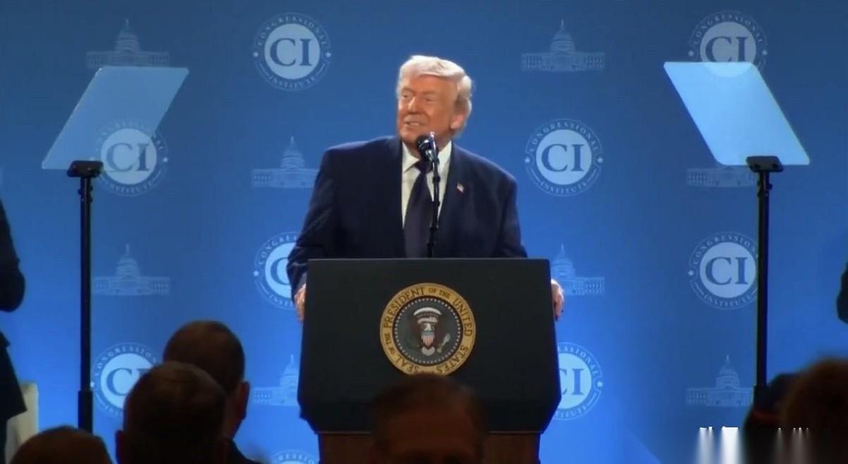 特朗普今天在众议院共和党人面前发表讲话时，将目前已牵涉二十多个国家的伊朗冲突称为