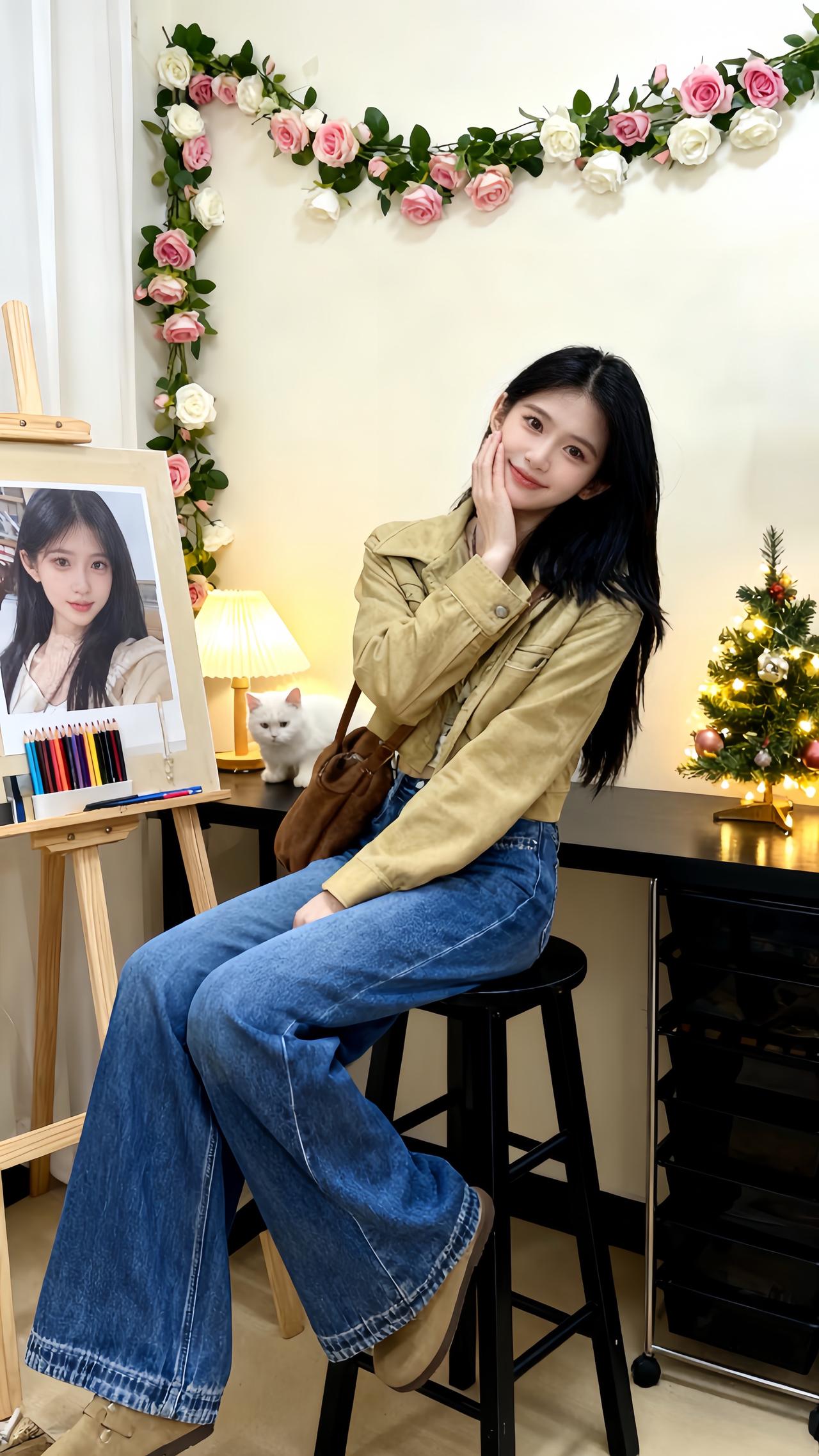 简约穿搭 ins穿搭加绒阔腿裤冬季穿搭 小个子穿搭