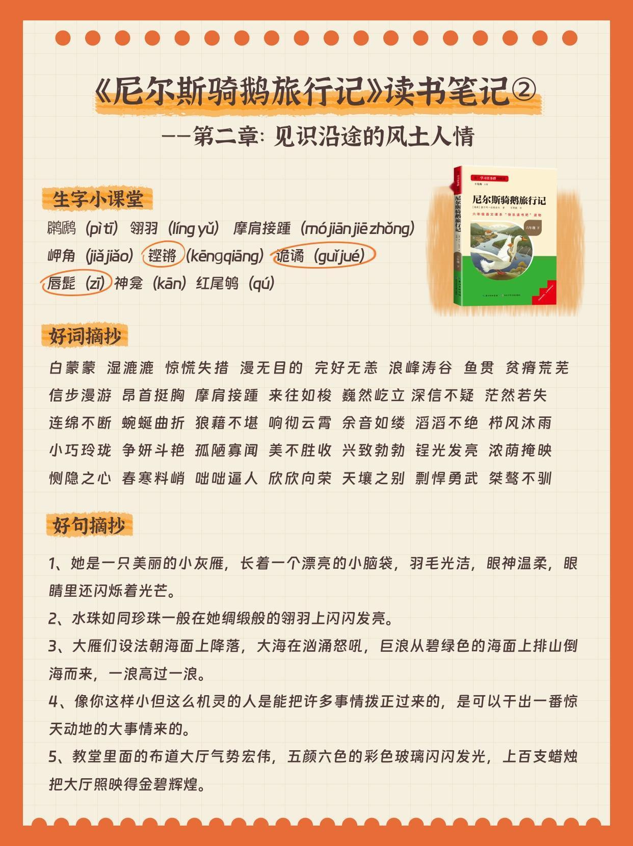 #读书笔记# 
#尼尔斯骑鹅旅行记# 
《尼尔斯骑鹅旅行记》读书笔记（2）
 —