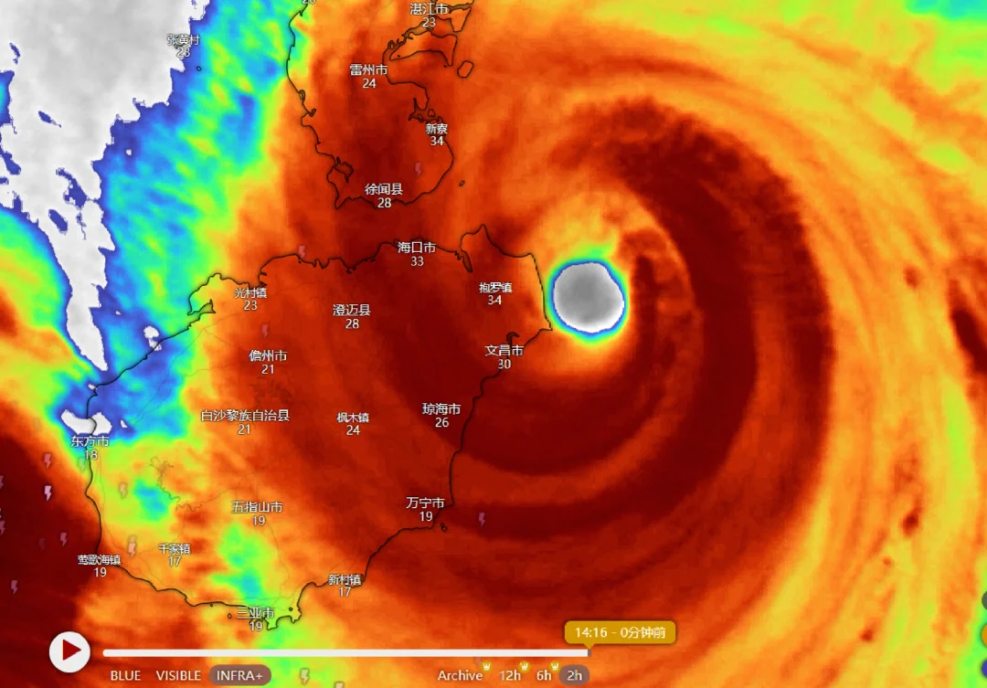 文昌已观测到16级狂风，超强台风即将登陆！