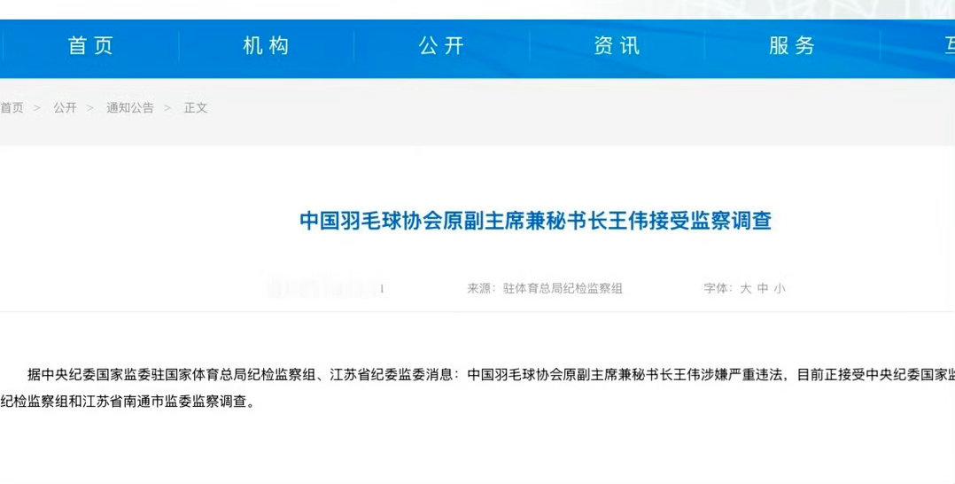 羽协副主席夏煊泽被查夏煊泽涉嫌严重违纪违法羽协原副主席兼秘书长王伟被查是不是张军