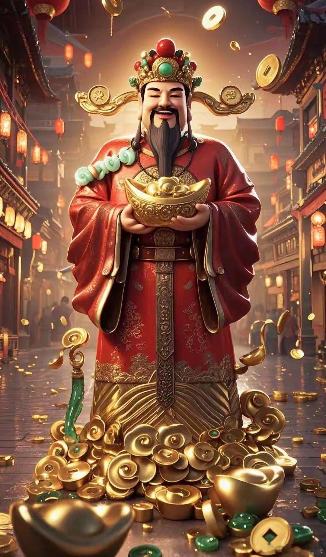 大家都起来了吗？莎莎一大早起来就把财神接回家，大家起来了也跟莎莎一起把财神接回家