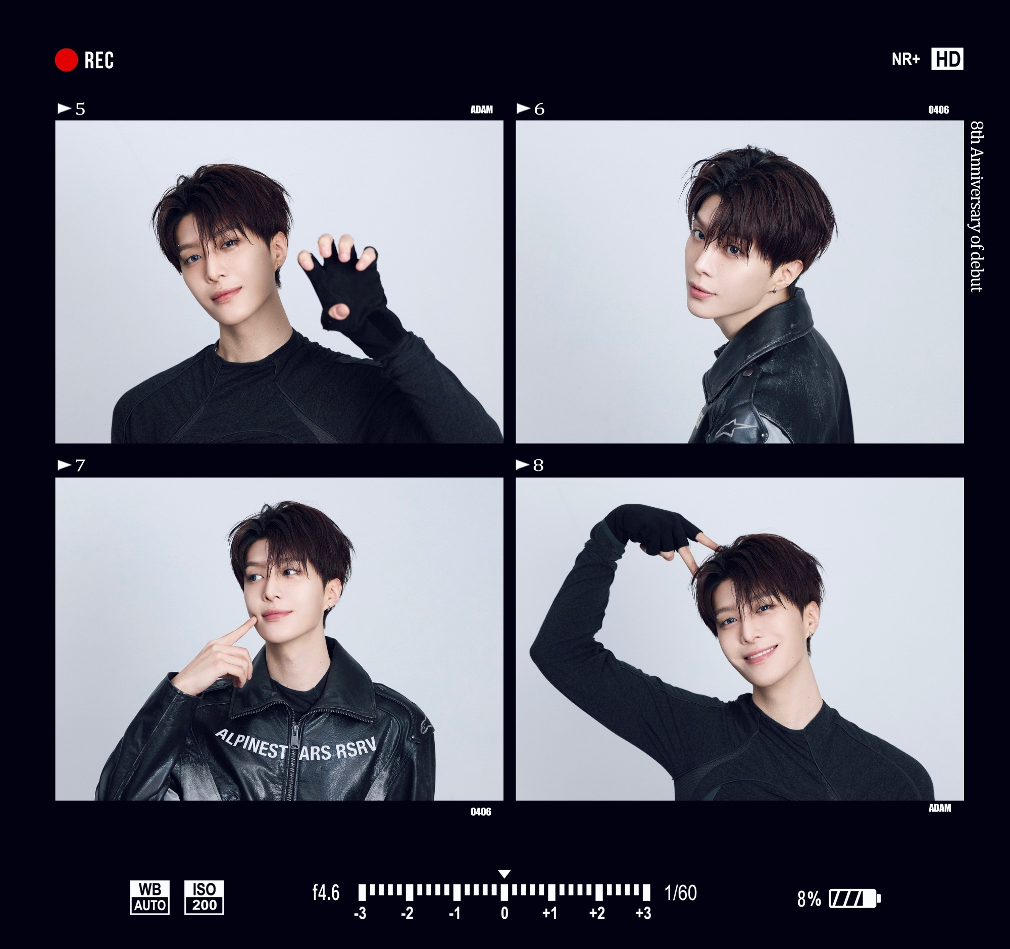 范丞丞#范丞丞出道8周年晒8宫格# 据：八年一瞬，光影成诗。第8个0406，在镜