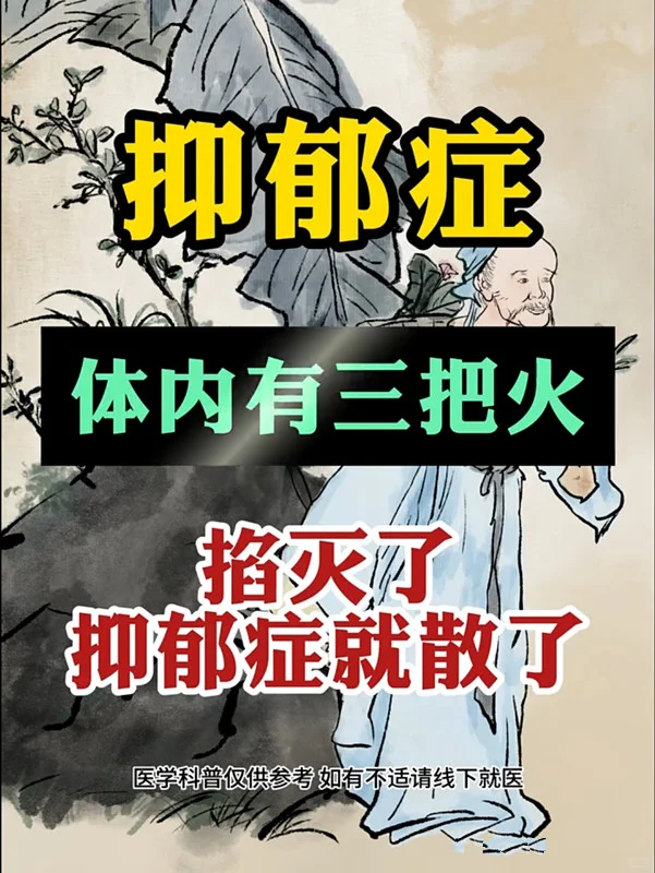 抑郁症体内有3把火，掐灭了，抑郁症就散了！ 	 在现代医学与中医智慧的...