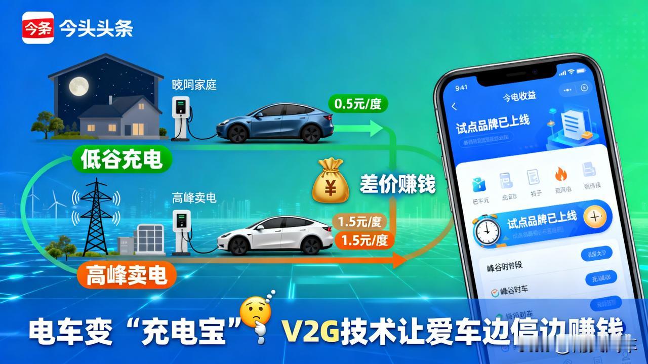 V2G技术来了！以后你的电车能给电网“送电”赚钱？
   
未来，你的电动车在电
