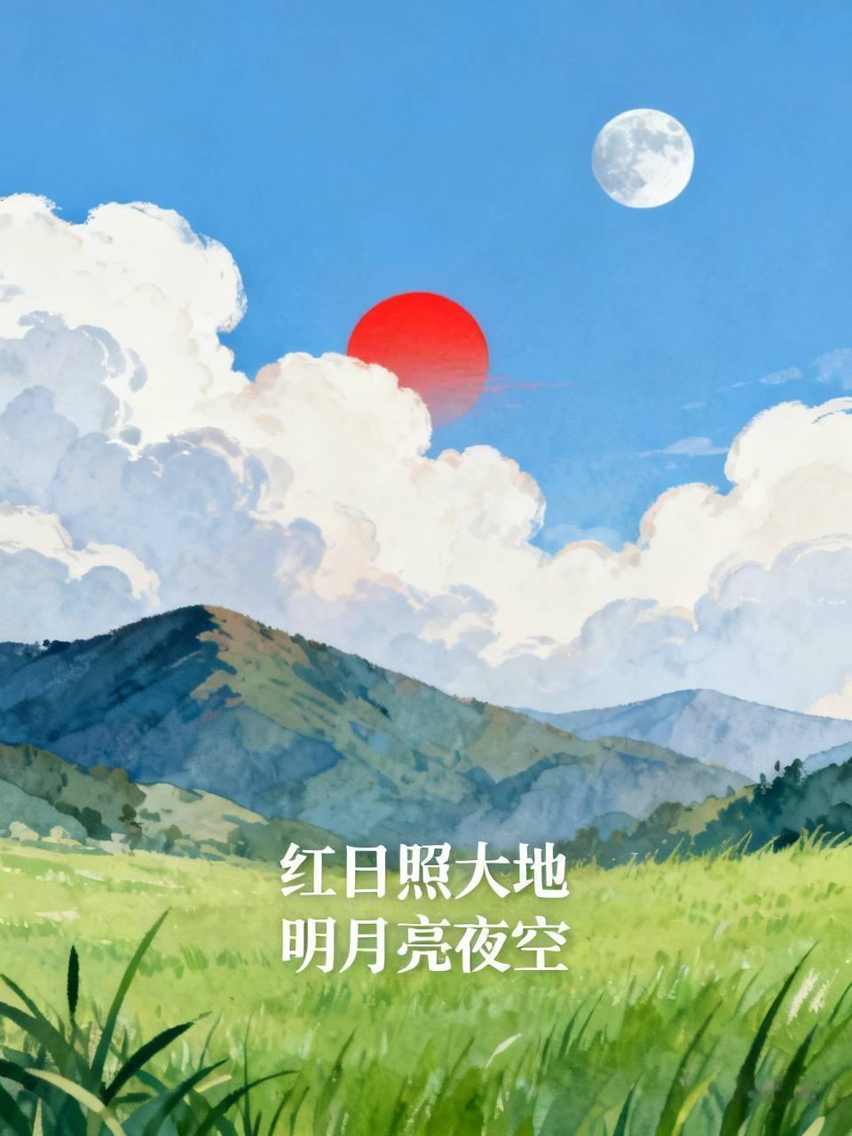 下联：明月亮夜空。