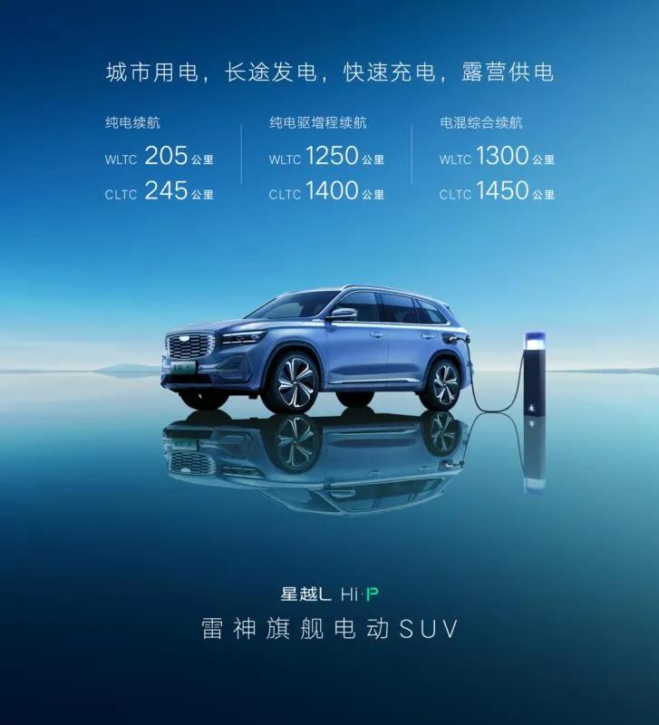 星越L Hi·P 雷神旗舰电动SUV首发曝光
10月14日，“电动吉利”官微首次