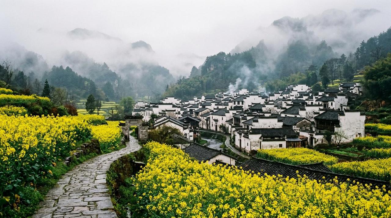 我与婺源的金色之约
江南的春天，向来带着几分温婉与诗意，而三月的婺源，更是将这份