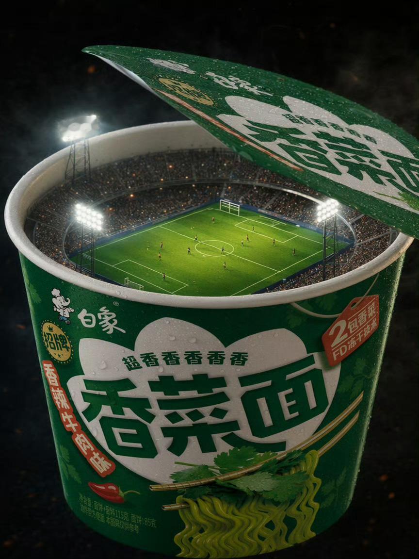 电影热烈  打开香菜面就是世界杯！香菜面🍜和世界杯绝配啊！王一博白象品牌代言人