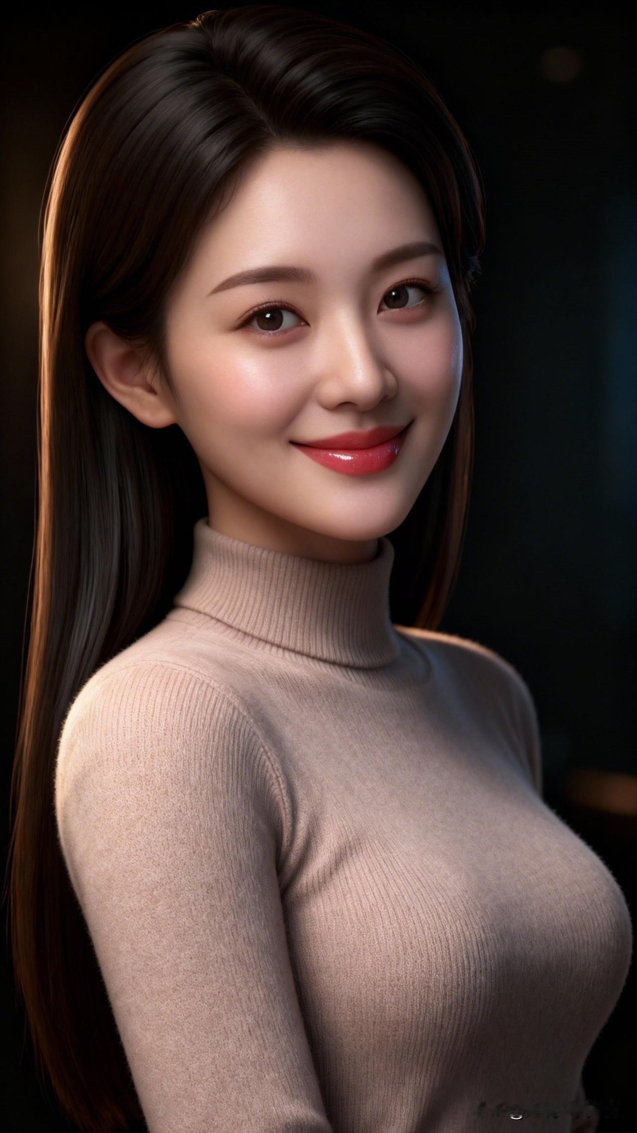 温柔甜美的微笑，浅粉色毛衣搭配，温暖如春日阳光。一个优雅的女人在你眼里是怎样的