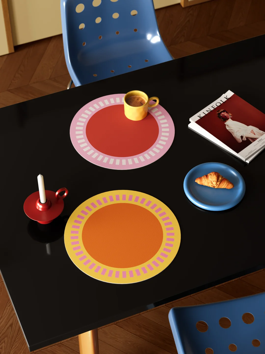 🟡🔴餐桌能量来源！🔗高饱和中古餐垫