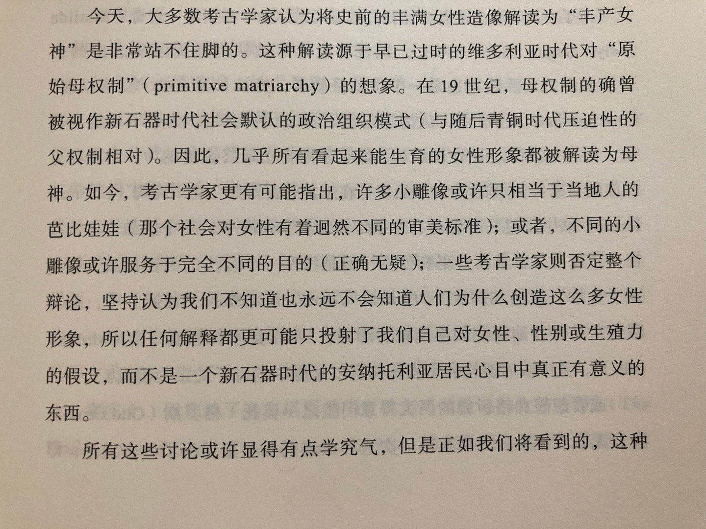 “任何解释都更可能只投射了我们自己对女性、性别或生殖力的假设，而不是一个新石器时