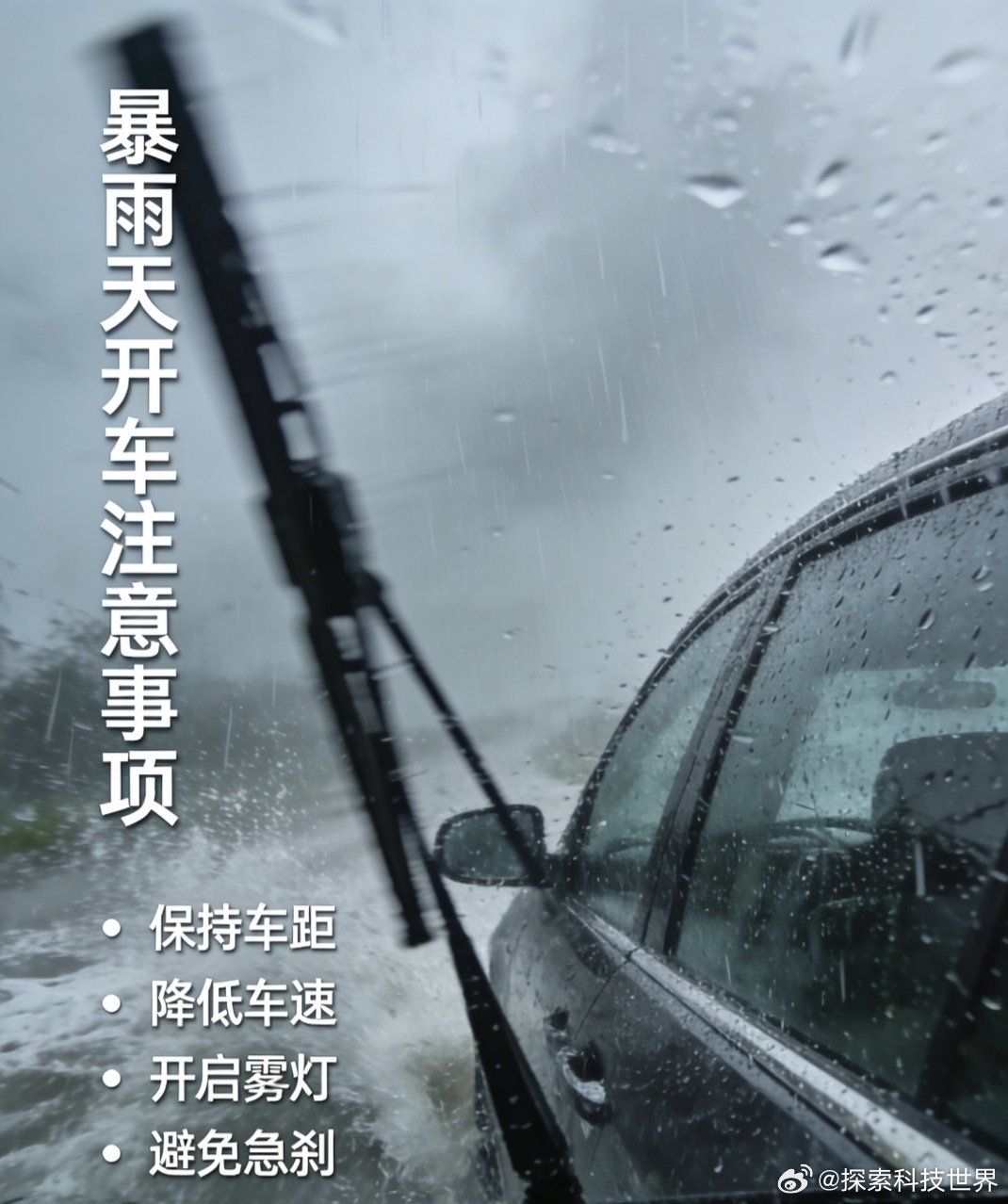 广东暴雨已经超越了雨刮器的极限暴雨天开车这几样千万别大意真的替在广东开车的朋友捏