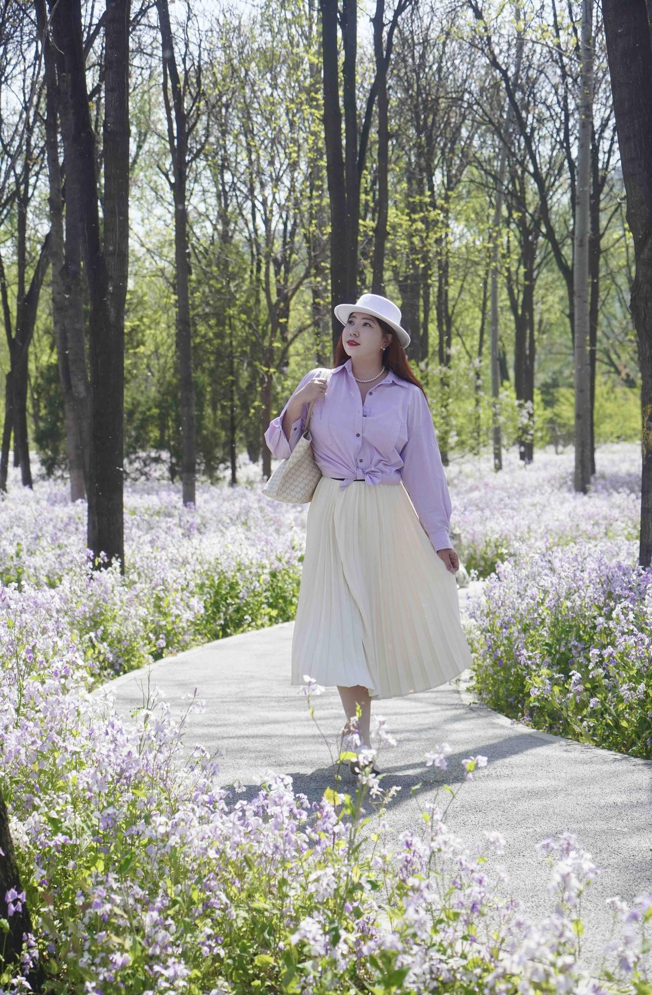 🪻将府公园，超大浪漫的二月兰花海

🚶‍♀️游玩路线： 将府公园（南园北门进