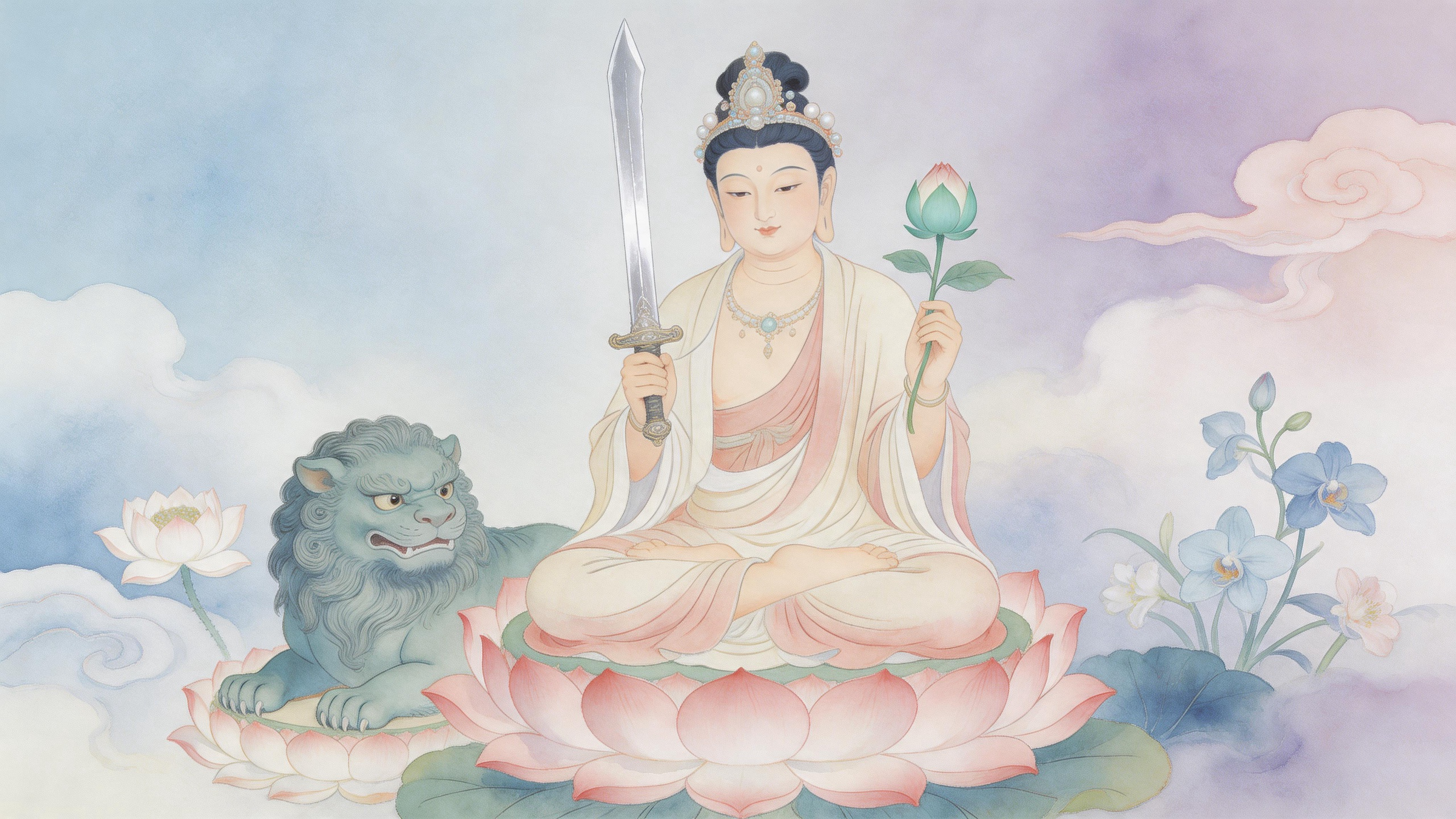 得文殊赐好运，所遇皆温柔，所行皆顺利 