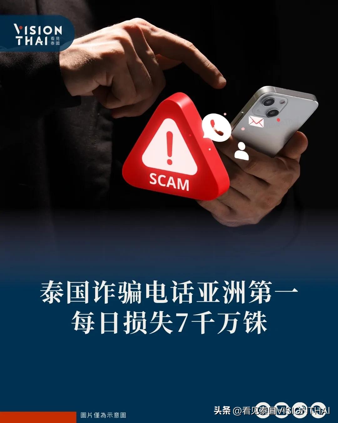 【泰国诈骗电话亚洲第一！每日损失7千万铢】
泰国去年（2025年）接获约1.73
