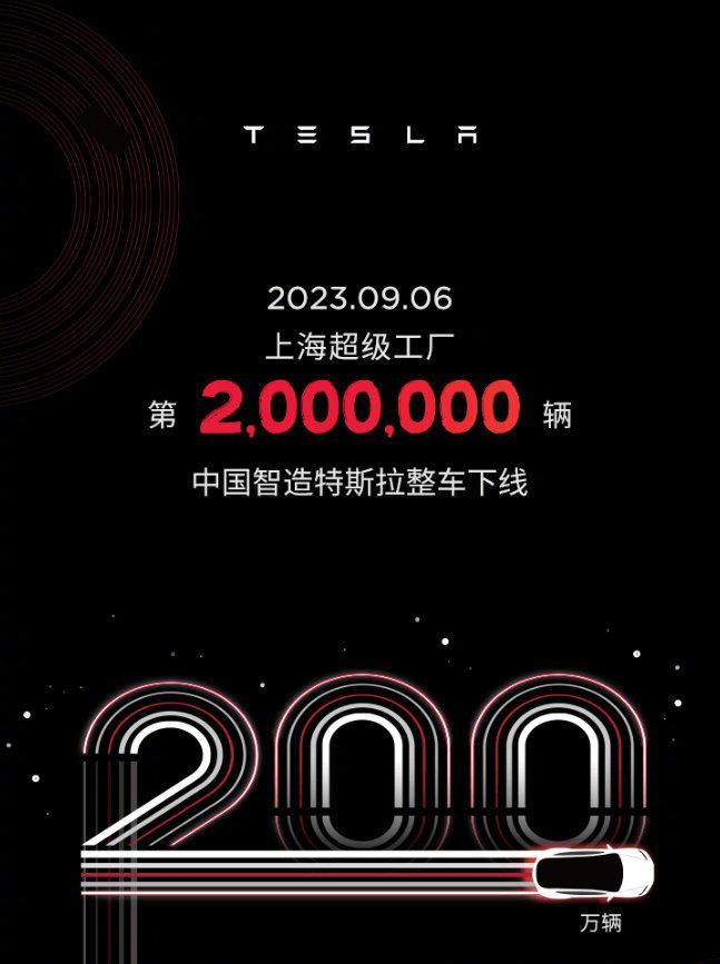 #特斯拉上海工厂第200万辆整车下线# 
不知不觉近4年时间生产了200万辆车，