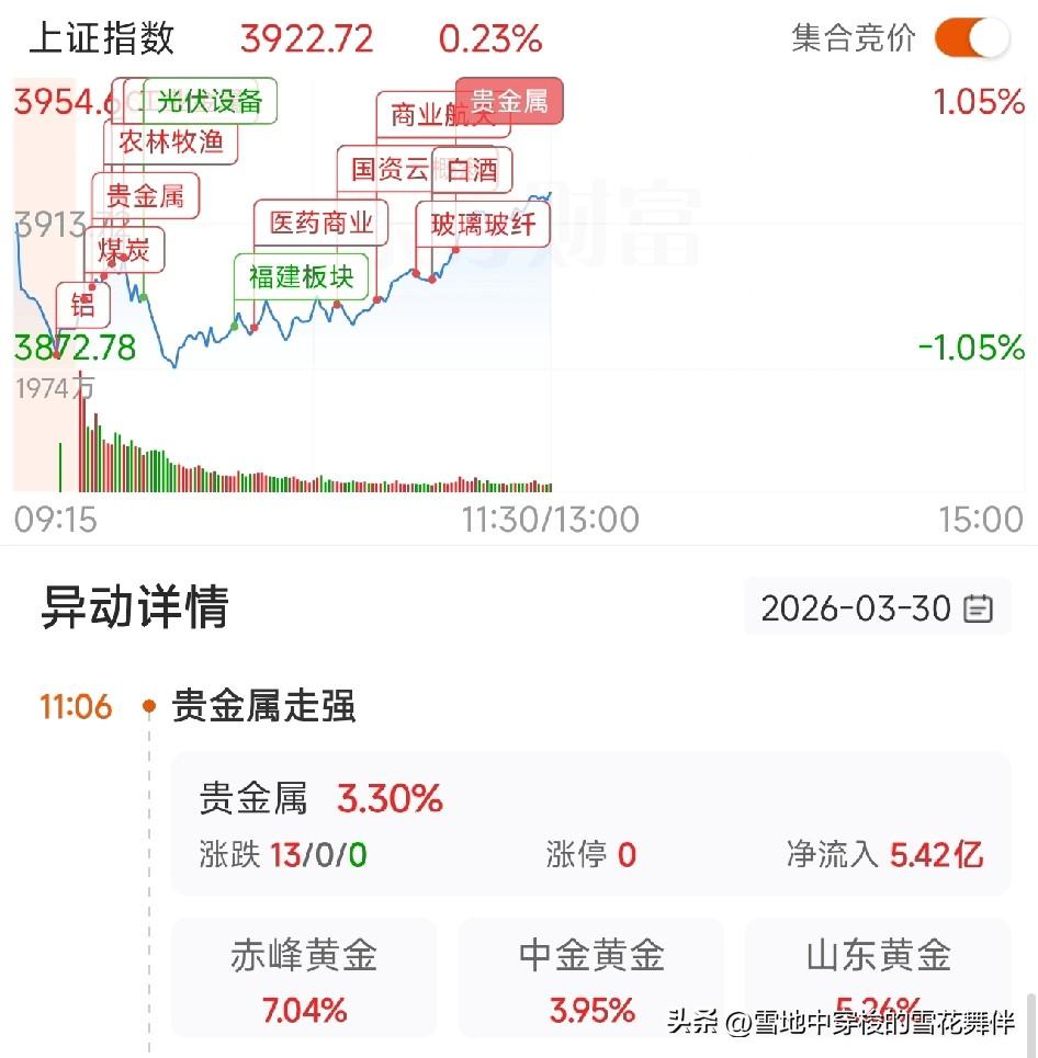 松口了，油价跳水，大盘翻红

今天这盘面，差点以为又要吃面了。

早上一开盘，大