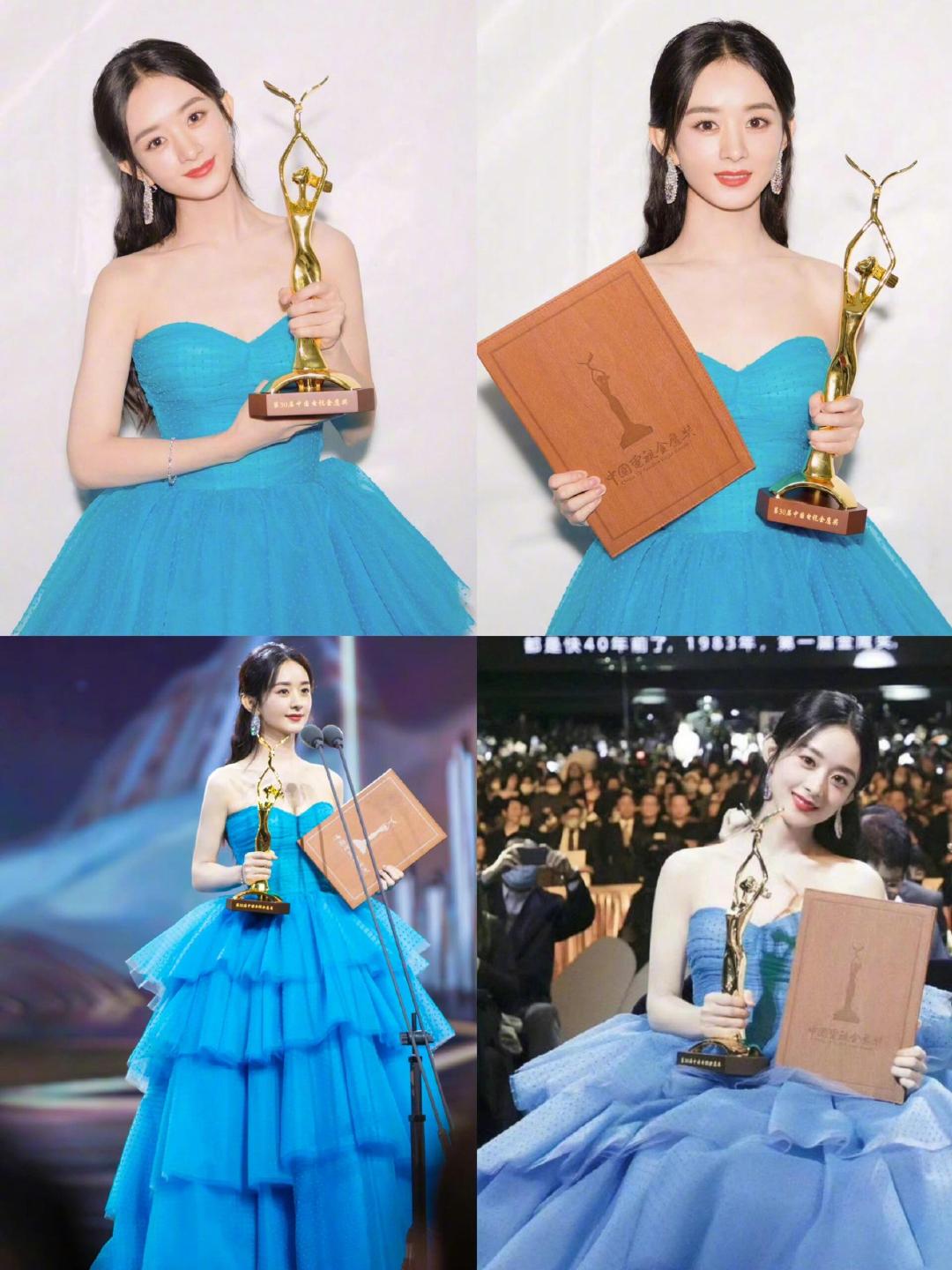 赵丽颖早就是金鹰奖大满贯了2014金鹰女神，2016、2024拿下金鹰视后，赵丽