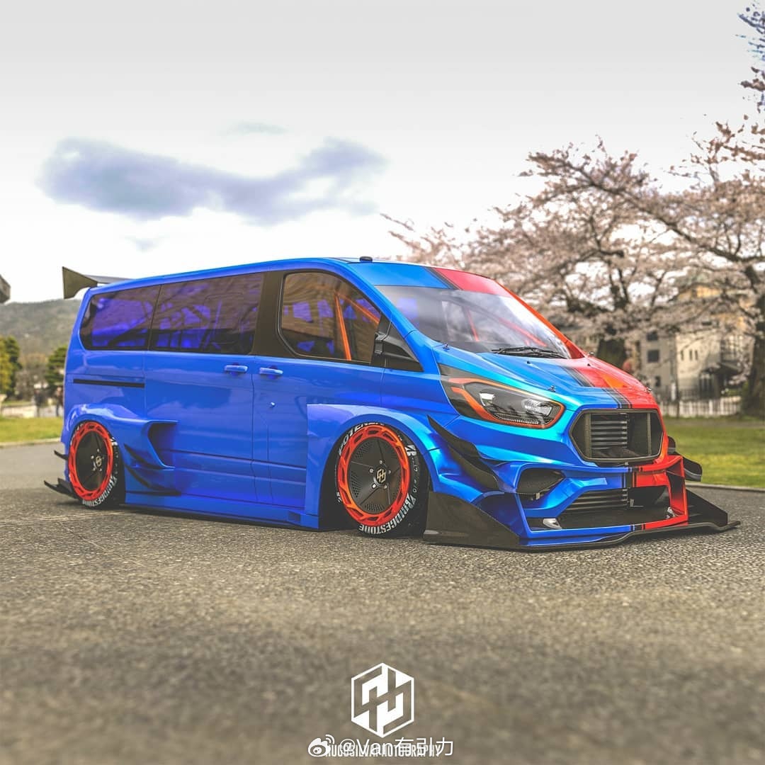 赛博改车之双色勒芒范儿福特全顺，就还挺不好形容的……福特全顺 汽车改装 van事