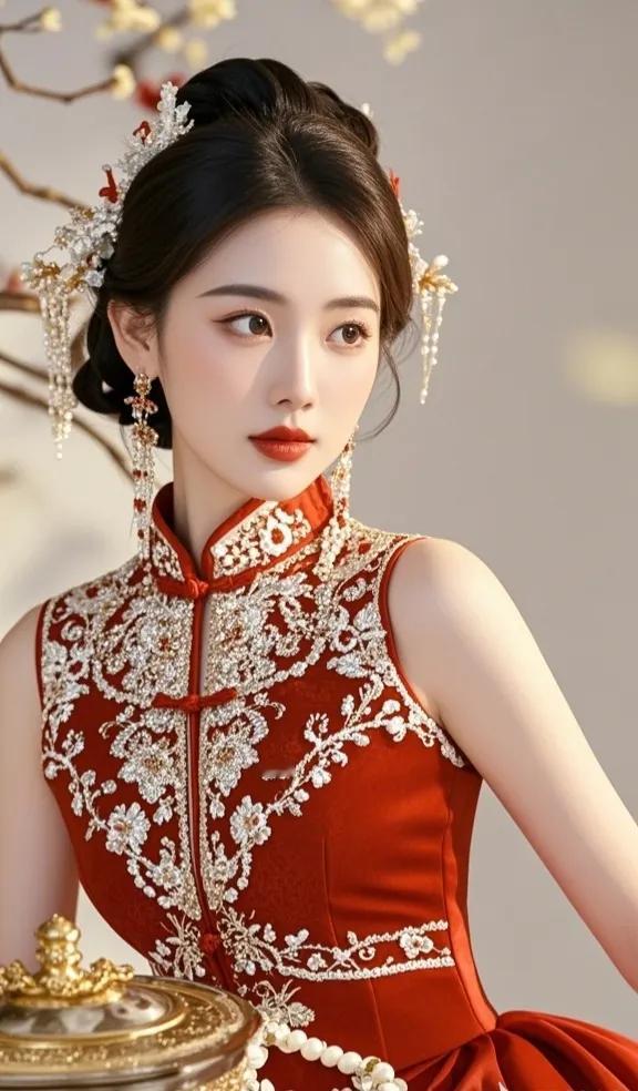 最美红旗袍新娘，如果需要30万的彩礼去这样的新娘，你愿意吗？#试试最美新娘# #