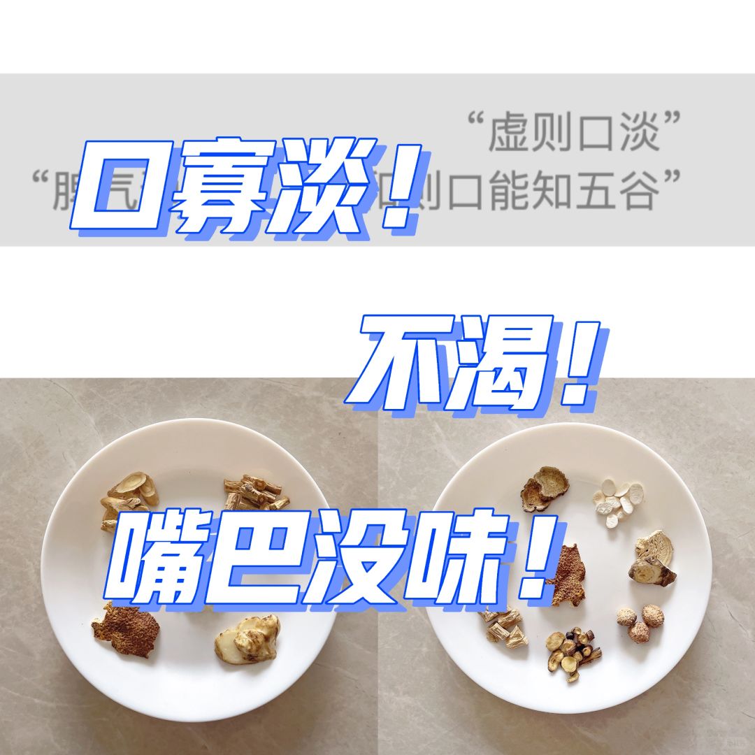 口淡不渴：脾/阳 ➕ 脾/气【保养、食养】