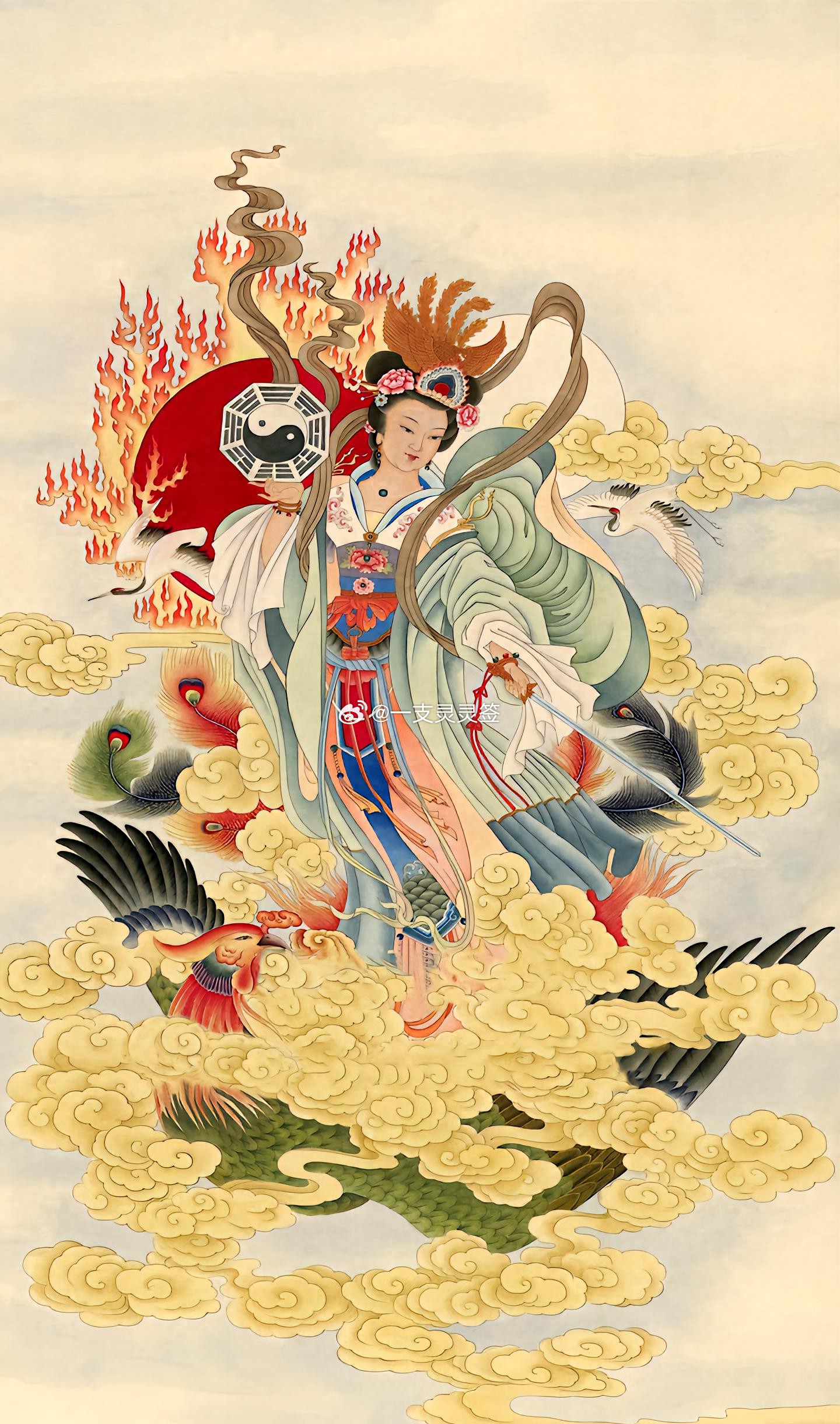恭请九天玄女护佑。愿眼前的难题慢慢松开，最后平安过关祈福祈愿 好运连连